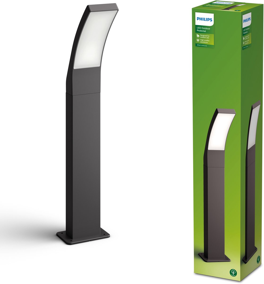 Philips led splay pedestal anthracite 12w 27k hv