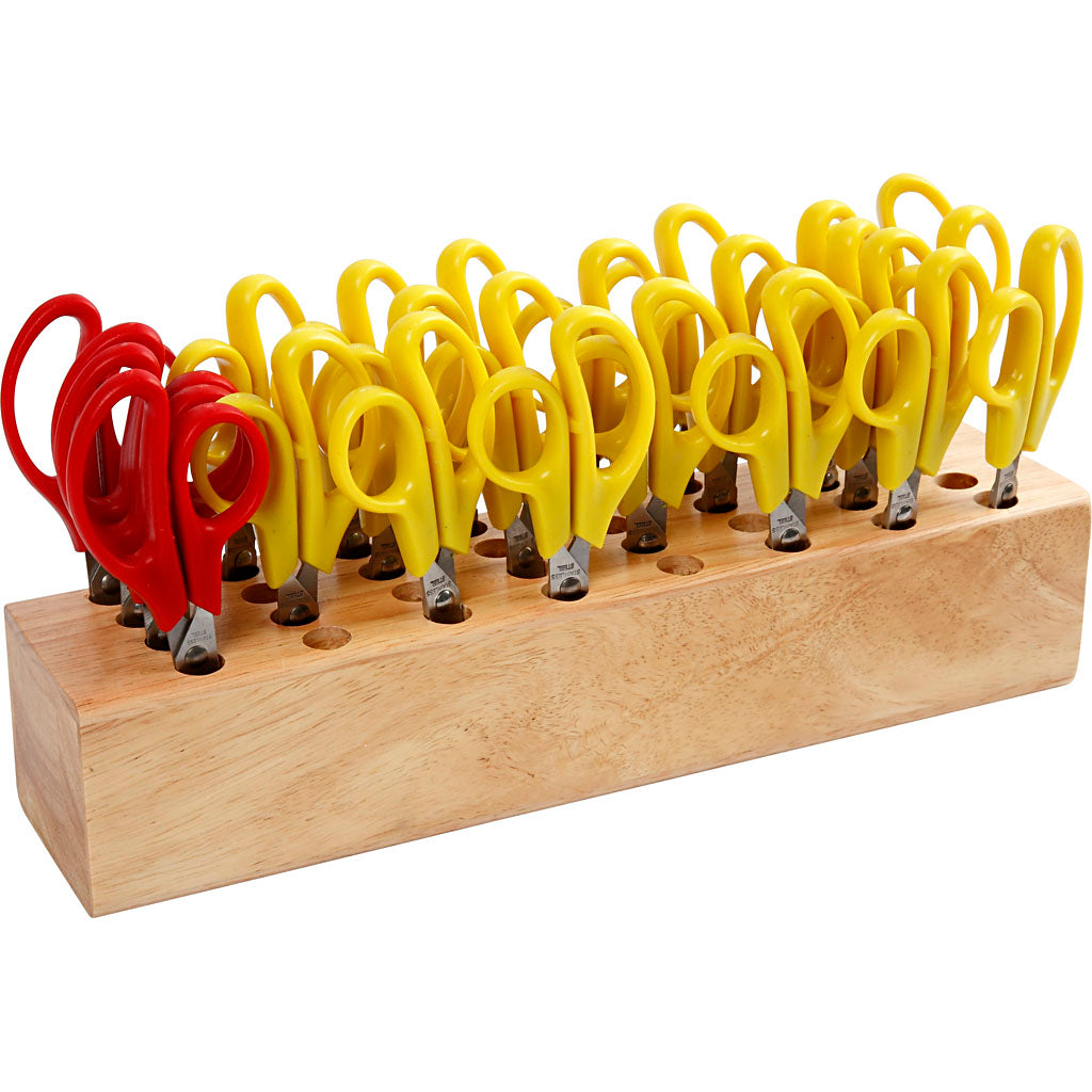 Runde Kinderschere mit Scherenblock, 24st.