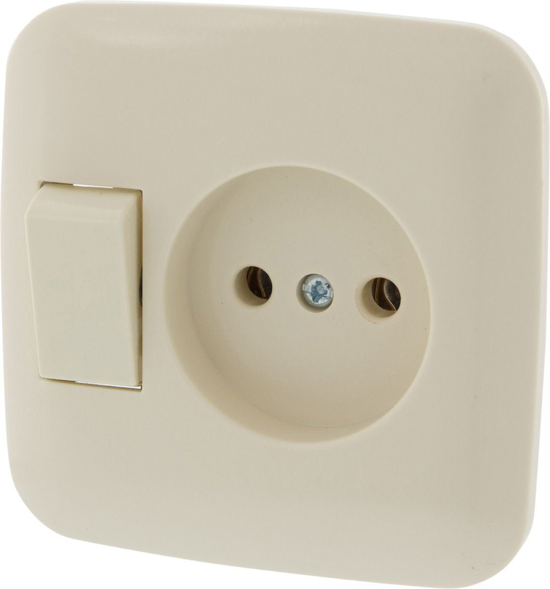 Busch-Jaeger SI-Einbau-Basiselement-Kombi-Wandsteckdose (WC) 1-fach + Umschalter creme