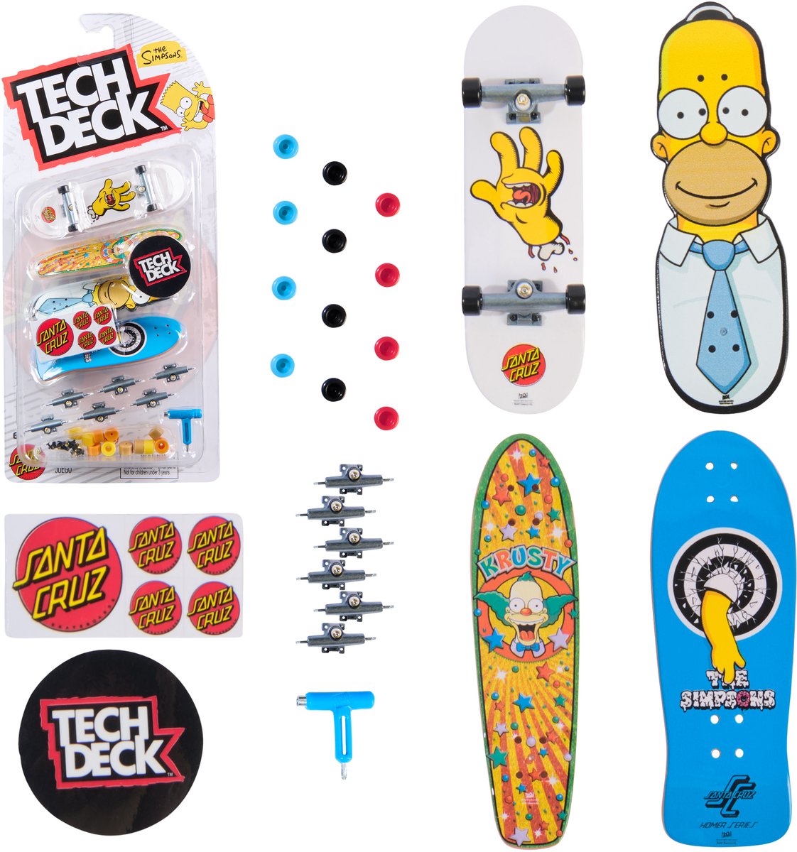 Tech-Deck, Ultra-DLX-Pack mit 4 Fingerboards, Simpsons-Skateboards, anpassbare Mini-Skateboards für Sammler