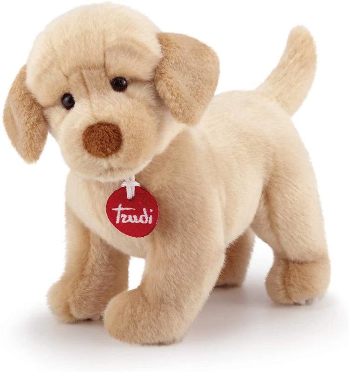 Trudi – klassischer Kuschelhund Labrador Liam 25 cm – handgefertigt in Italien – weicher Plüsch – Kuscheltier für Jungen und Mädchen – braun – 11 x 21 x 25 cm, Größe S