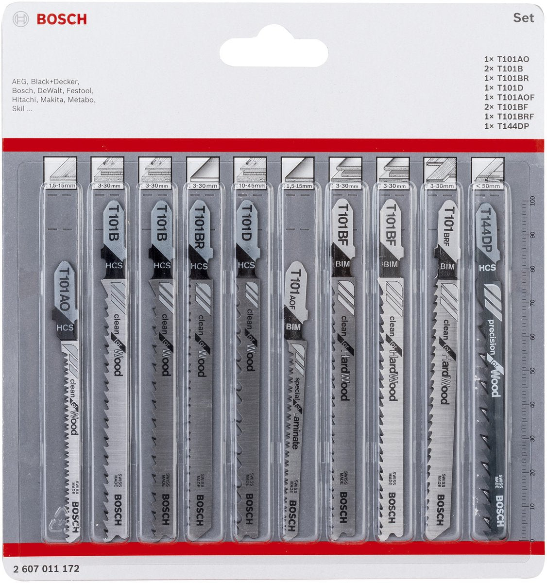 Bosch Zubehör 2607011172 Stichsägeblatt-Set Clean Precision, 10-teilig 10 Stück