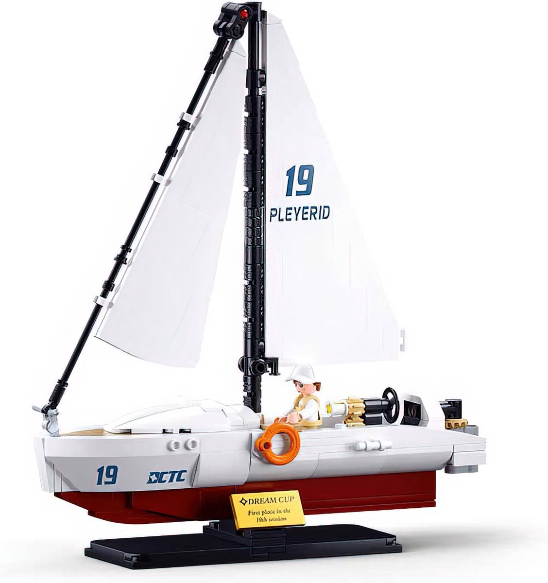 Sluban Modelbricks Fast Boat Rodeo Segelboot Bauspielzeug für Kinder ab 8 Jahren – Konstruktionsspielzeug Modellbau – Baukasten mit 260 Bausteinen – M38-B1190