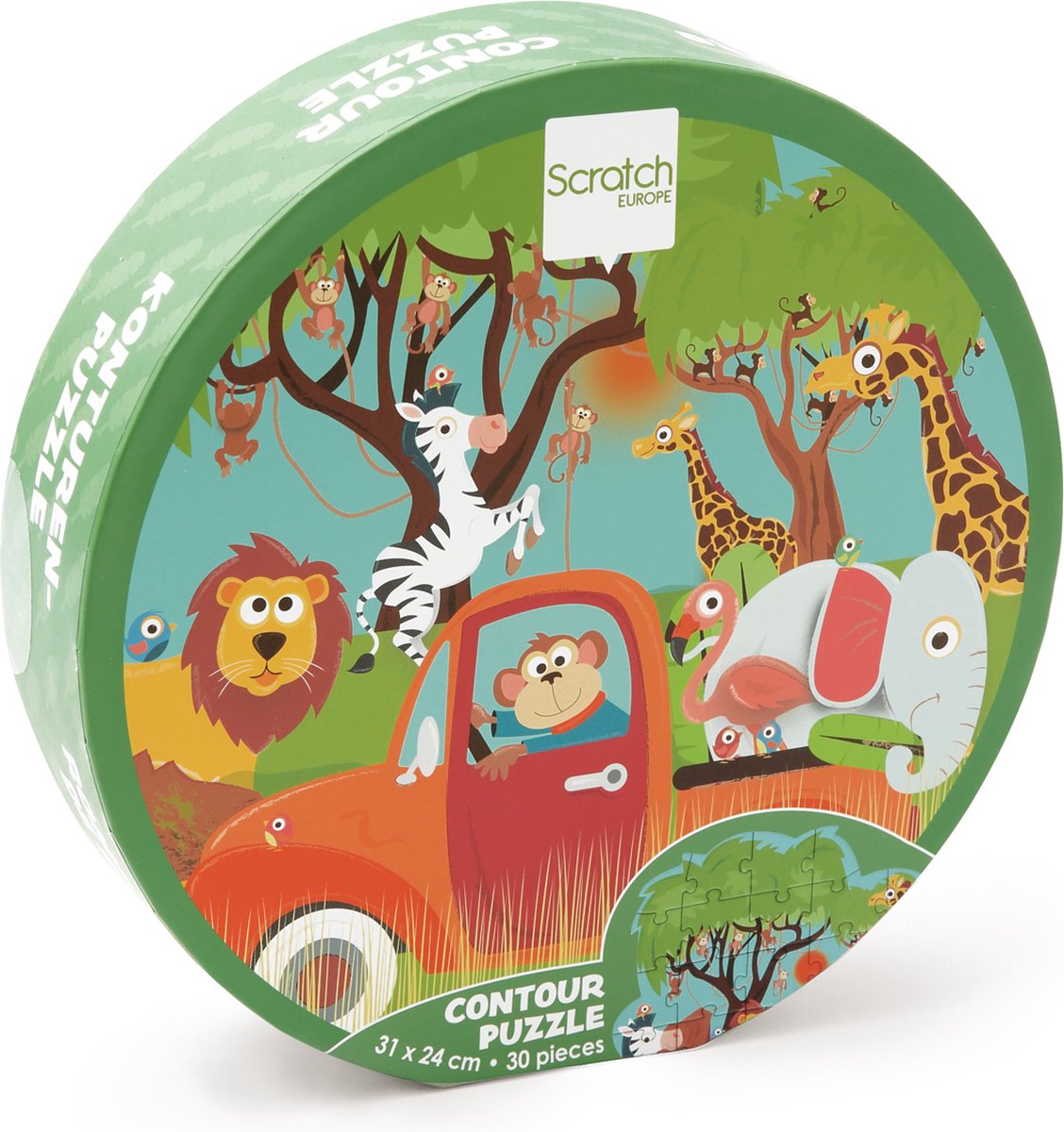Scratch-Konturen-Puzzle - Safari - 31x24cm - 30 Stücke - 3+