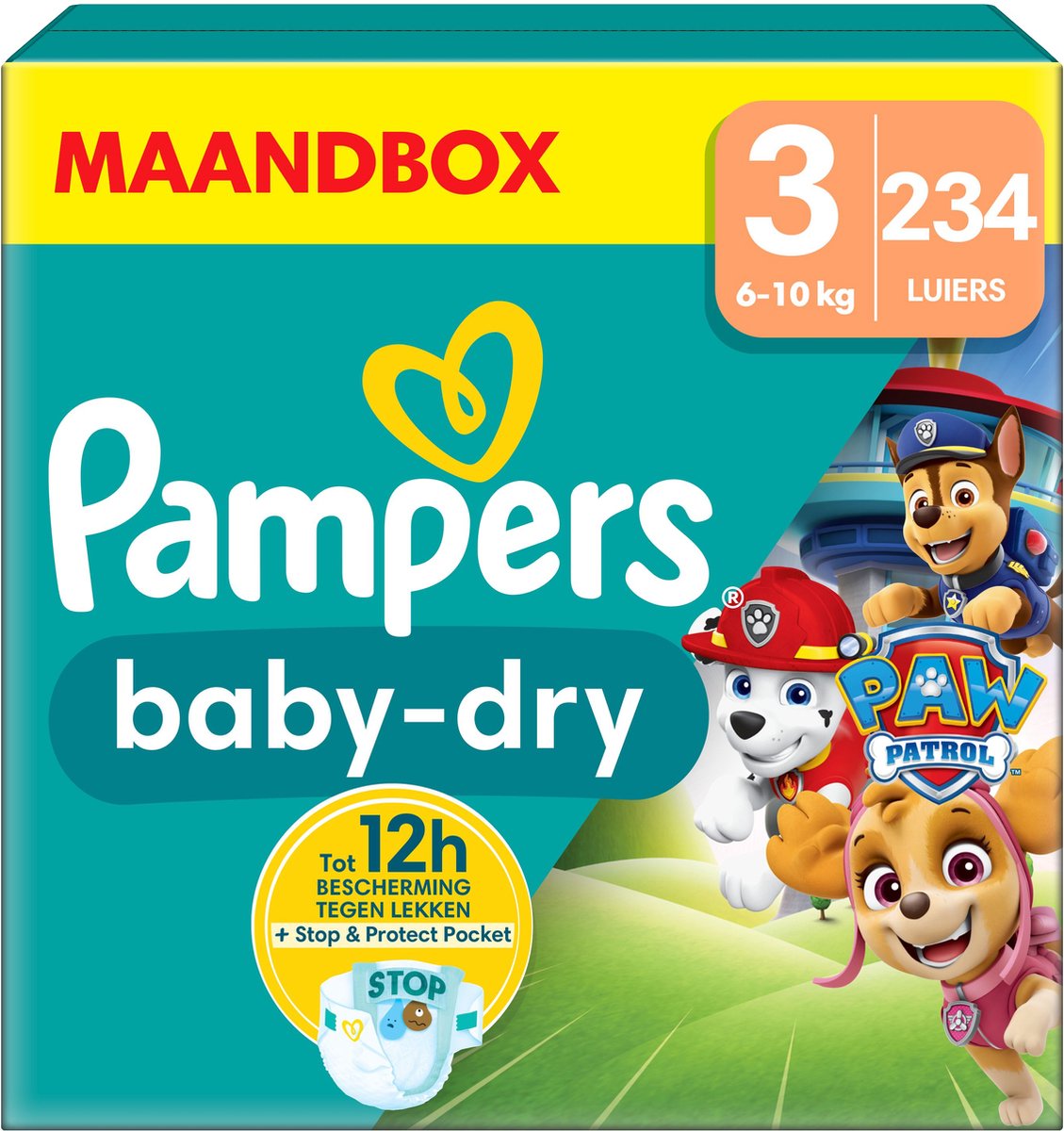 Pampers Baby-Dry Paw Patrol Edition Größe 3, 234 Windeln, 6 kg–10 kg