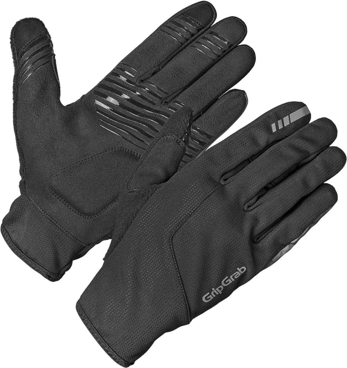 Gripgrab - Hurricane 2 winddichte Frühlings-Herbst-Fahrradhandschuhe Langfinger mit Polsterung - Schwarz - Unisex - Größe M