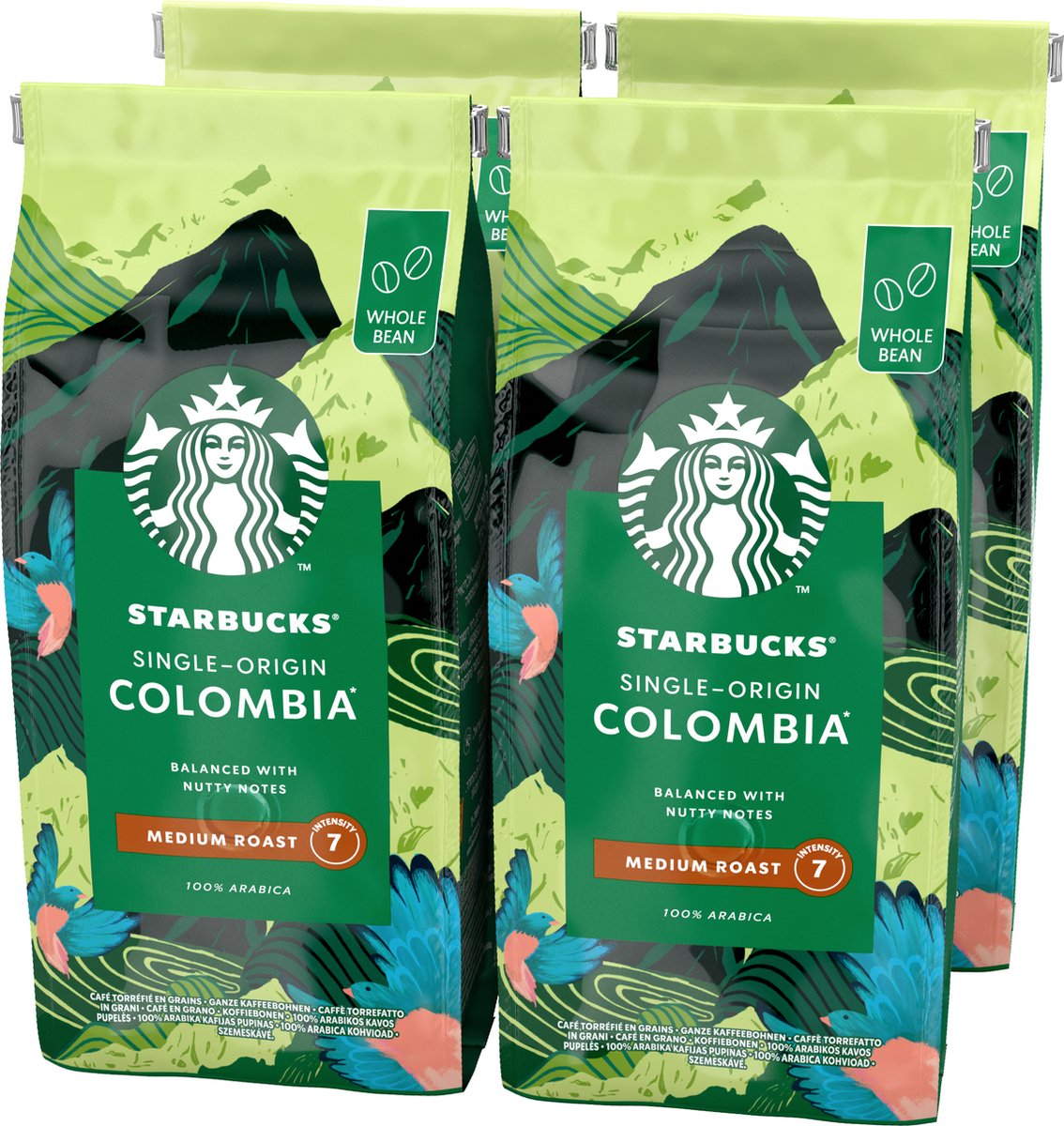 Starbucks Columbia Kaffeebohnen – 4 Beutel x 450 g