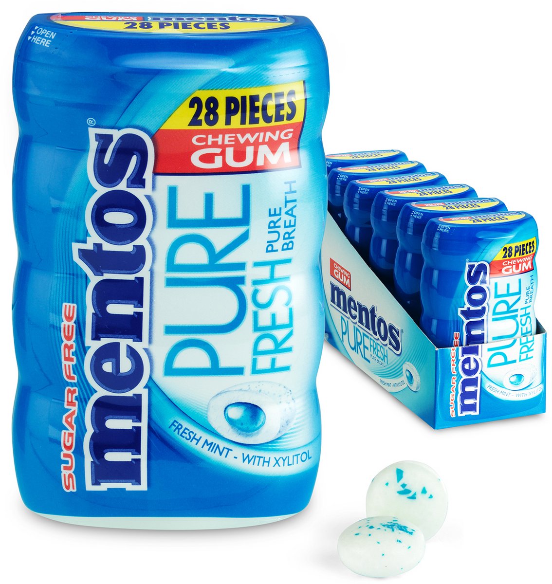 Mentos Kaugummi pure fresh freshmint – Kaugummi – zuckerfrei – 6x28 Stück
