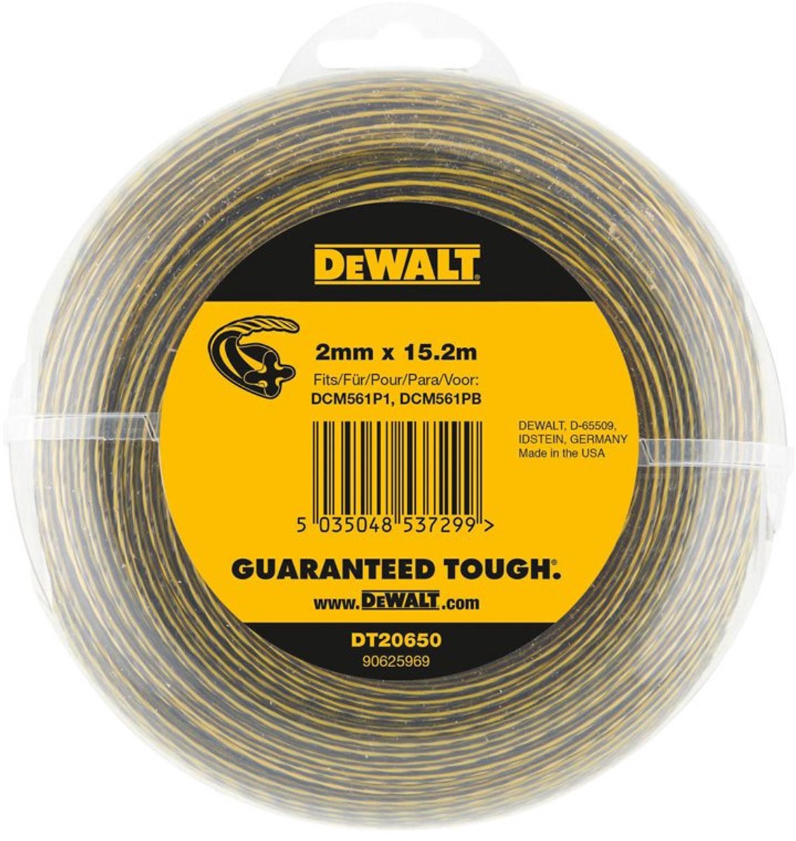 Dewalt-Zubehör 18-V-Rasentrimmer – Ersatzdraht 2 mm x 15,2 m – dt20650-qz