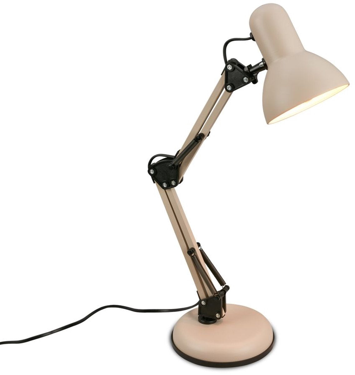B.k.licht briloner pixa - Tischleuchte - 7394011 - schwenkbar - Kabelschalter - E14-Fassung - max. 25 Watt - ø15,5 x 53 cm - Beige