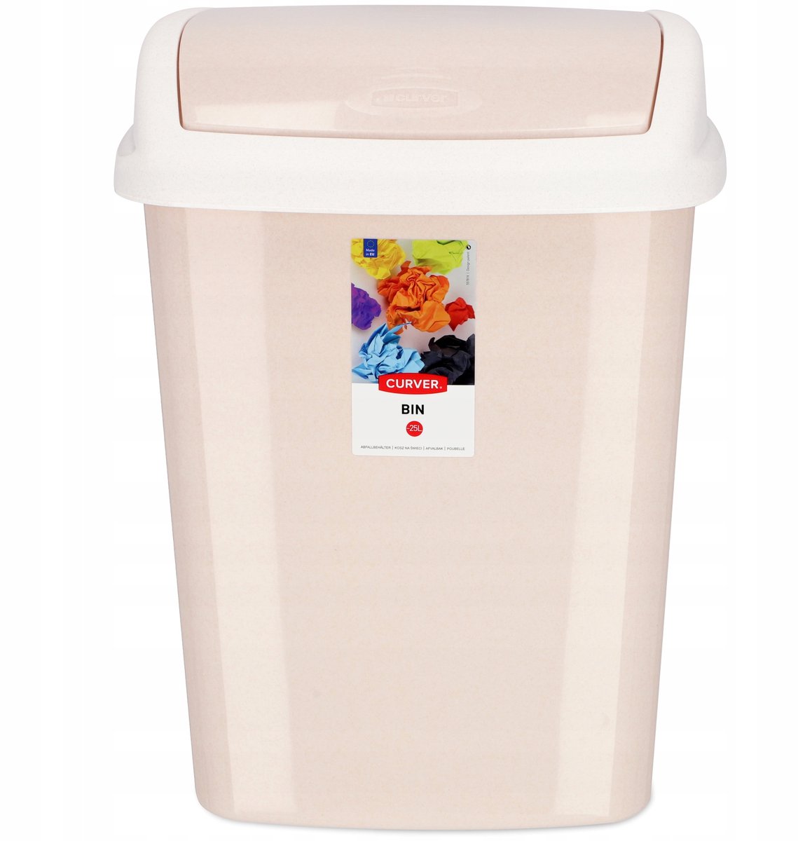 Curver Mölleimer mit Schiebedeckel Dominik 25l beige weiß