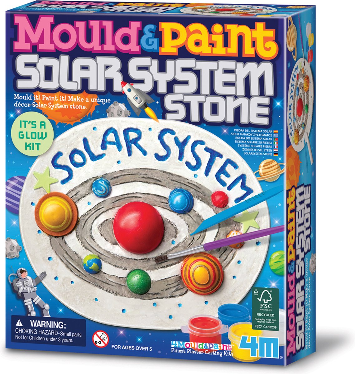 4m knutselen - giet en verf - zonnestelsel steen - creatief speelgoed - hobbypakket - 5+