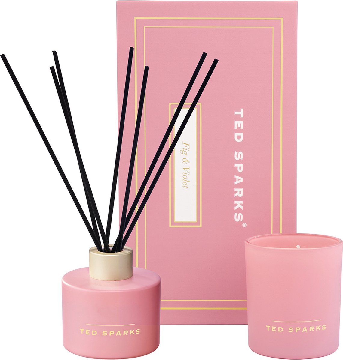 Ted sparks - gift set - geurkaars geurstokjes diffuser - fig violet
