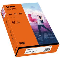 Gekleurd papier tecno a4 120 g m² oranje 250 vellen