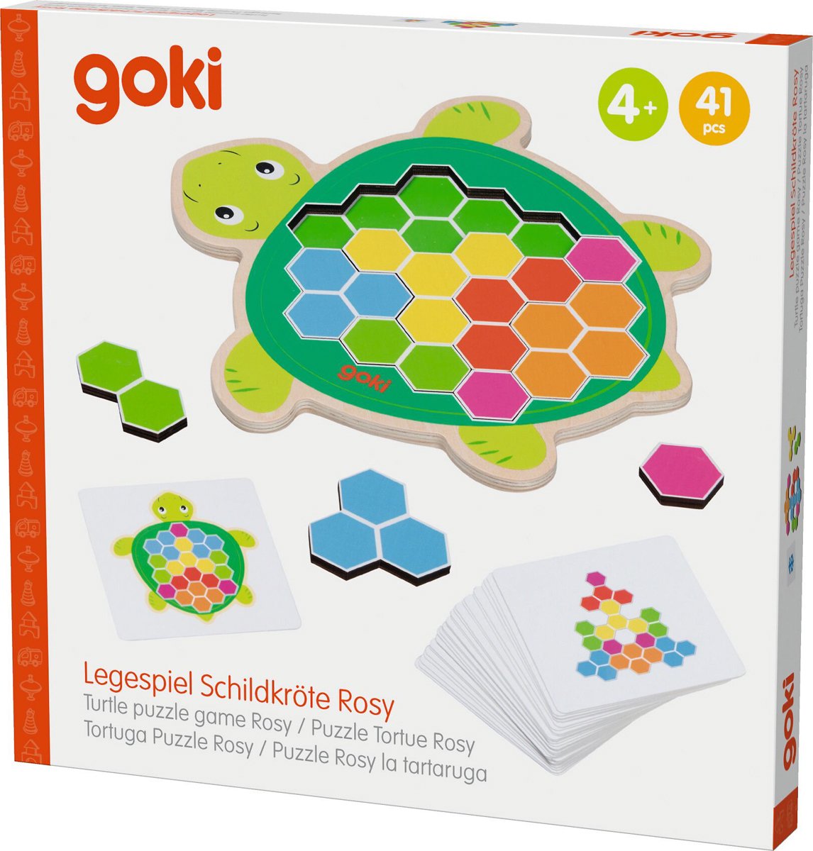 Goki Holzschildkröten-Puzzlespiel Rosy, 41.