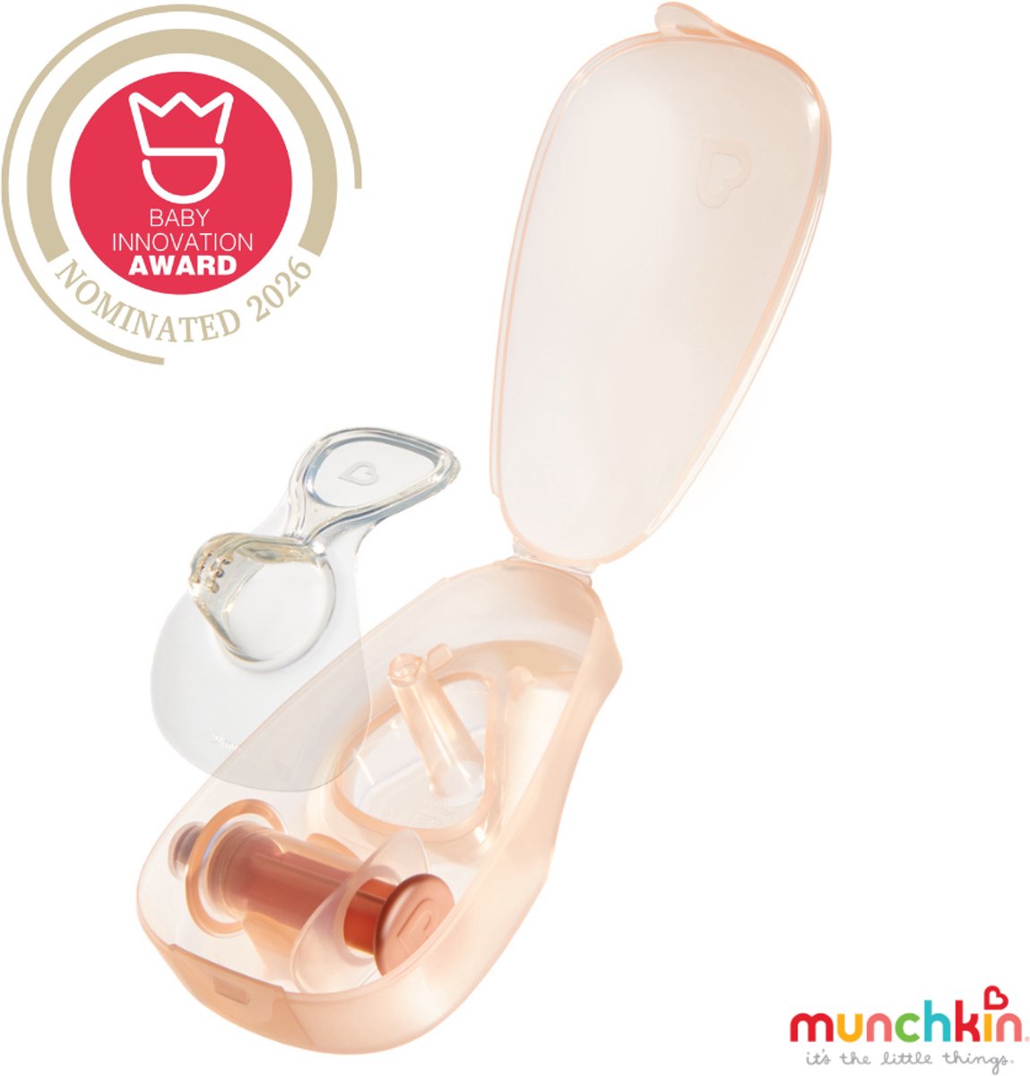 Munchkin Flow Silikon-Nippelschutz-Starterset – sichtbarer Milchfluss während des Stillens – inklusive Sterilisationsbox – 20 mm