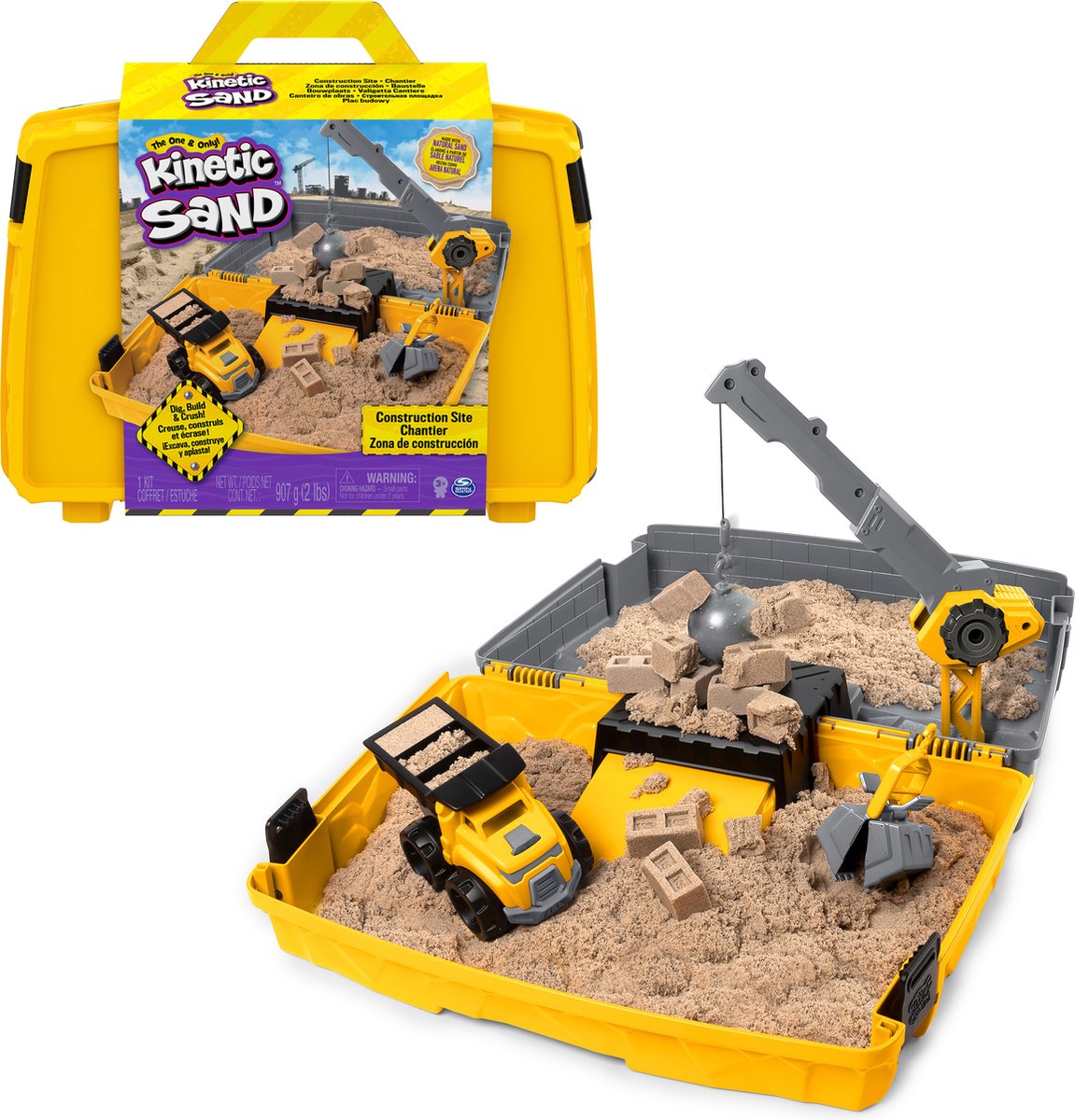Kinetischer Sand – Baustellenkoffer – 907g Original