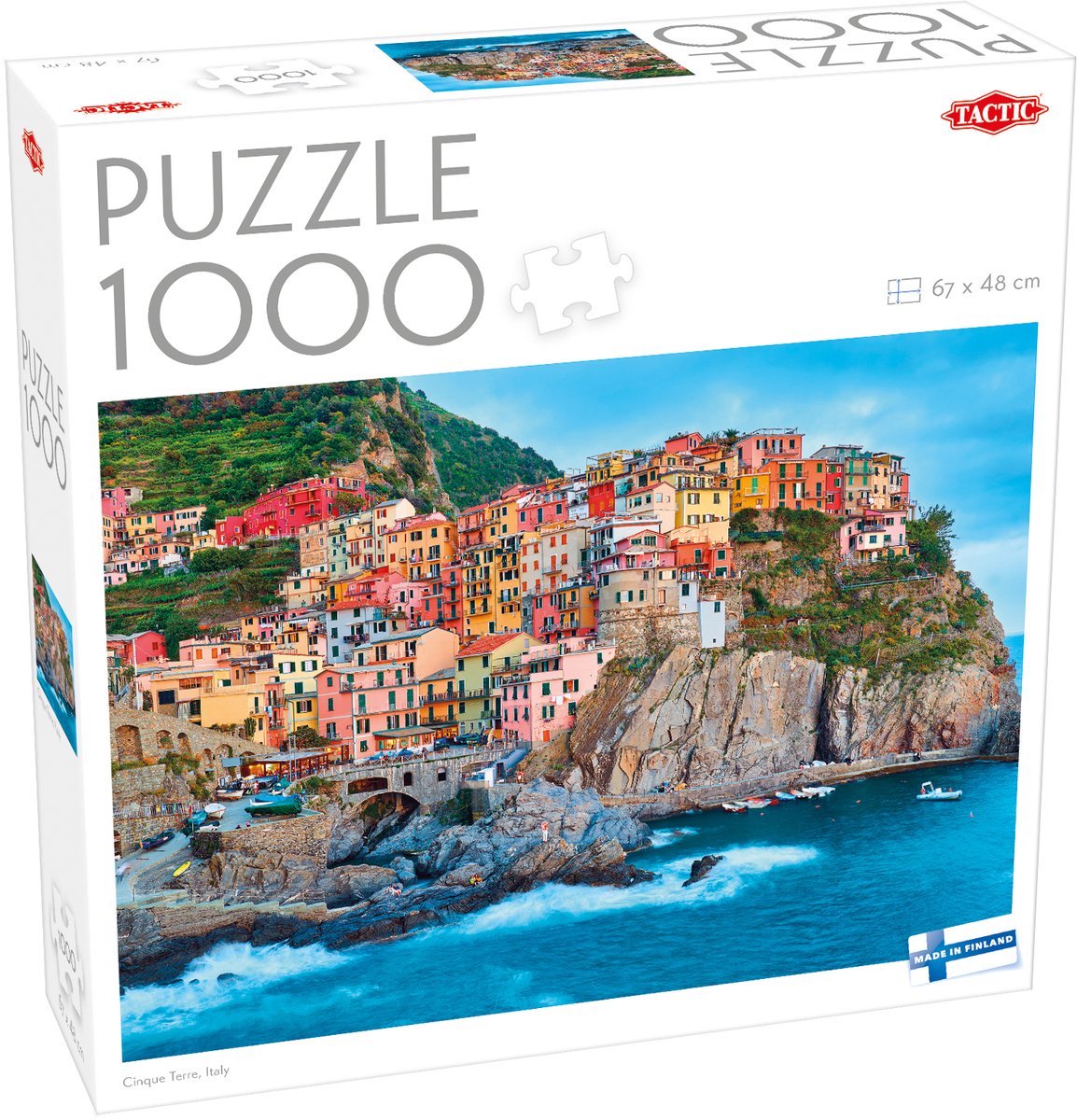 Tactic Cinque Terre, Italien – Puzzle – 1000 Teile – bunte italienische Küstendörfer – mediterranes Landschaftspuzzle – hohe skandinavische Qualität
