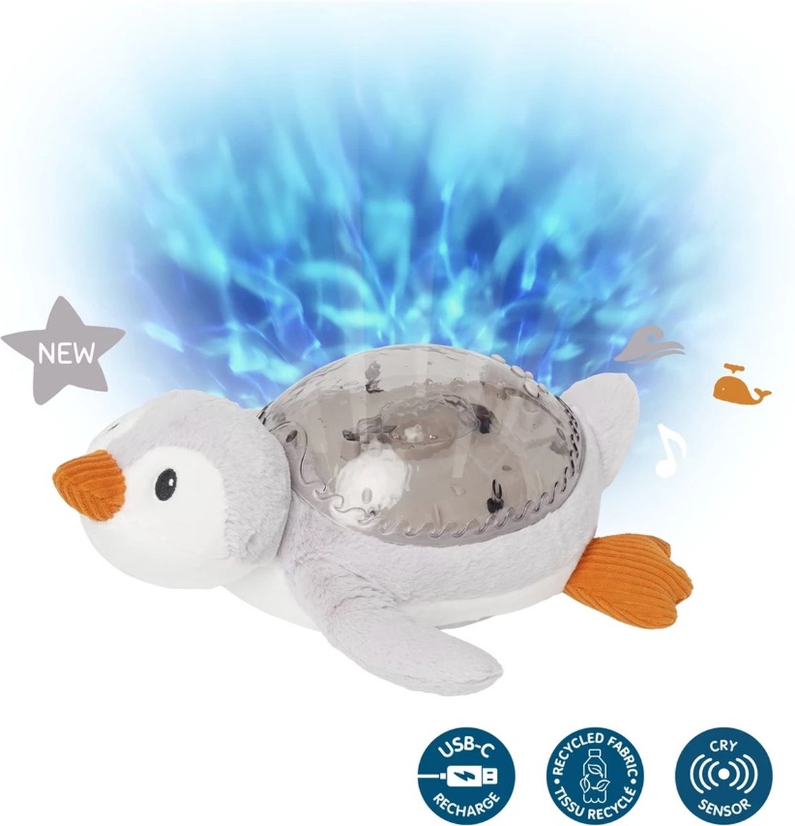 Musikalischer Babyprojektor „Cloud B Quiet Penguin“, wiederaufladbar