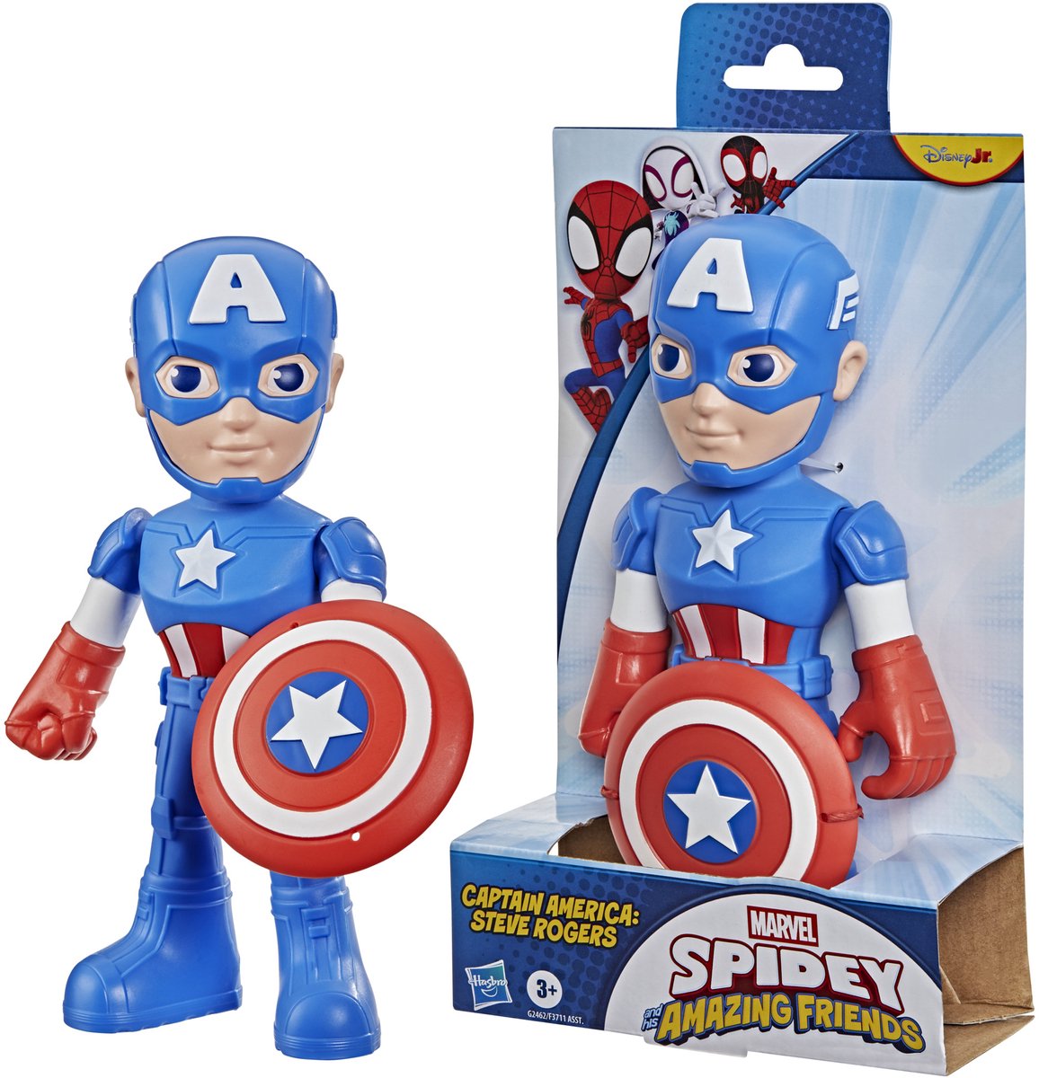 Marvel spidey and his amazing friends captain america - actiefiguur 23cm