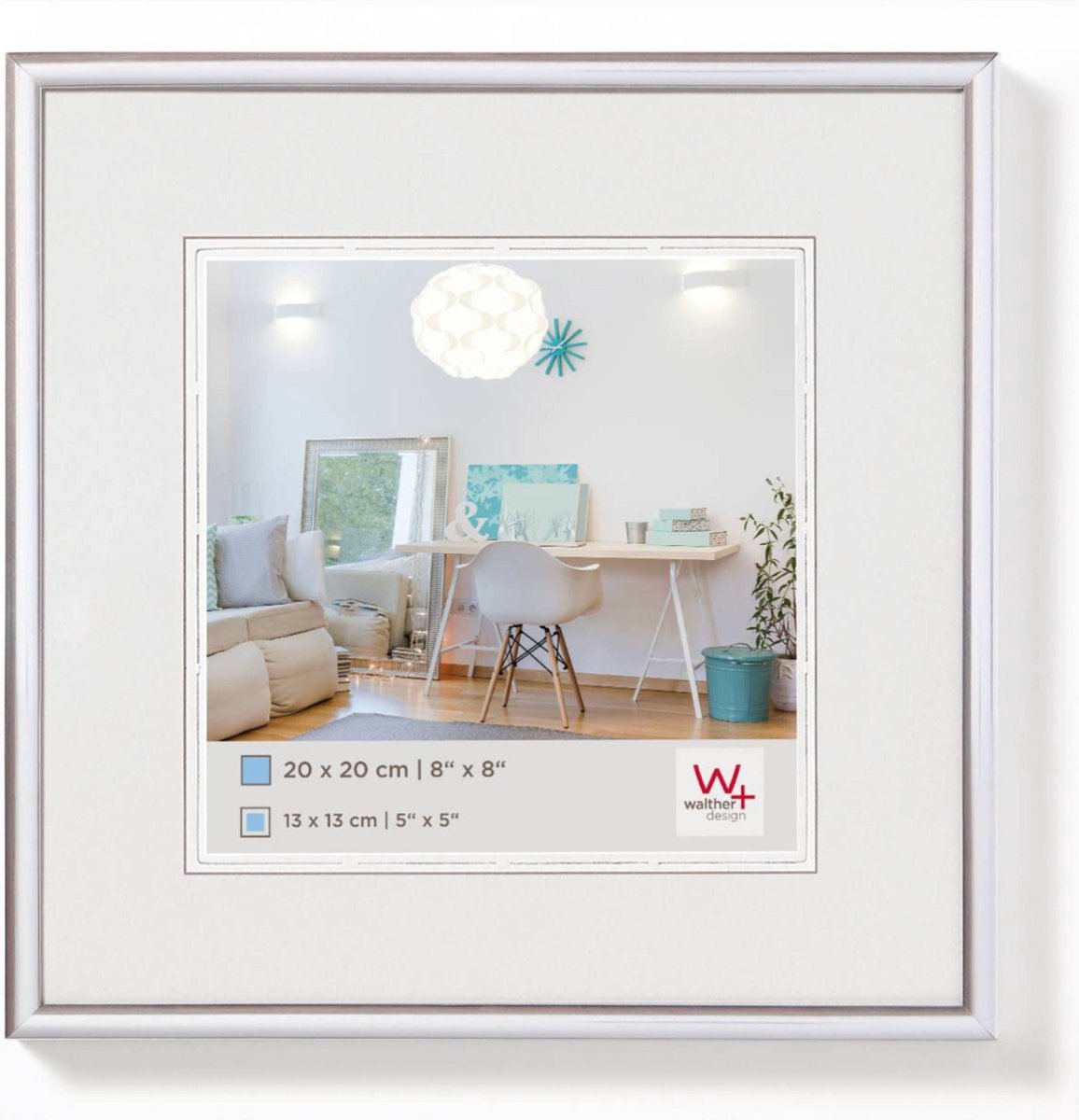 Walther New Lifestyle - Kunststoffrahmen - Fotogröße 20x20 cm - Silber