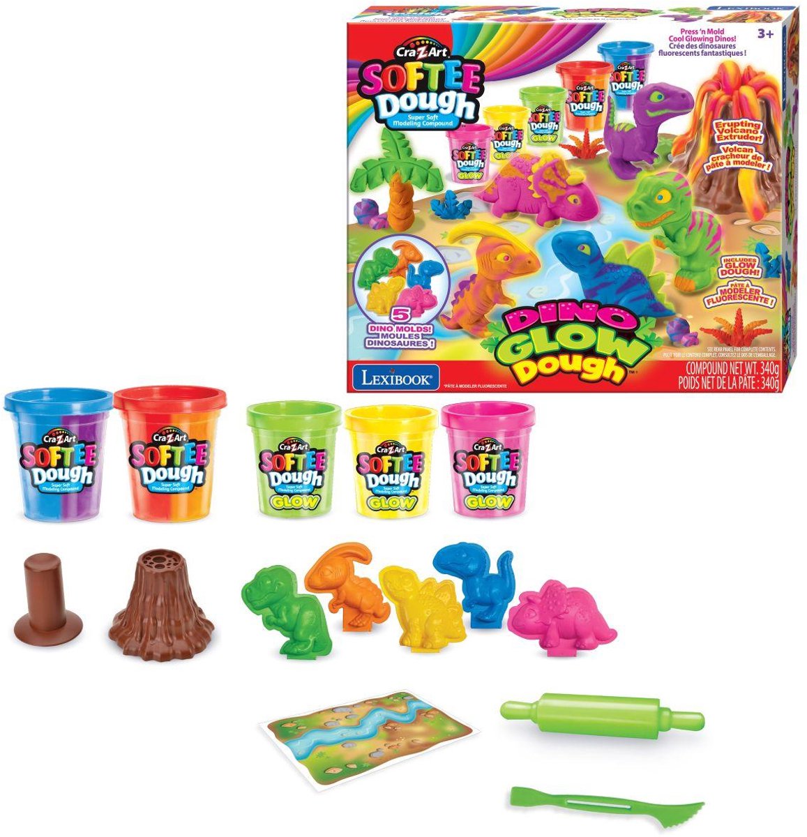 Lexibook Softee Dino Neon-Ton-Set
