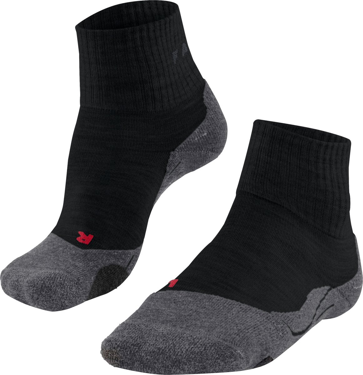 Falke TK2 kurze Anti-Blasen Wandersocken aus dickem Woll-Funktionsmaterial Damen Schwarz – Größe 37-38
