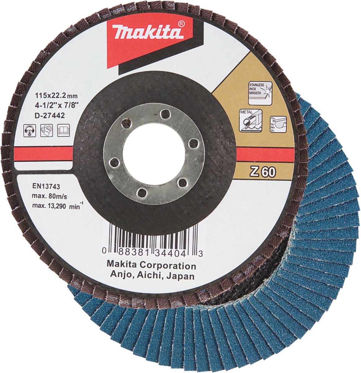 Makita D-27442 Fächerschleifscheibe 115 mm K60