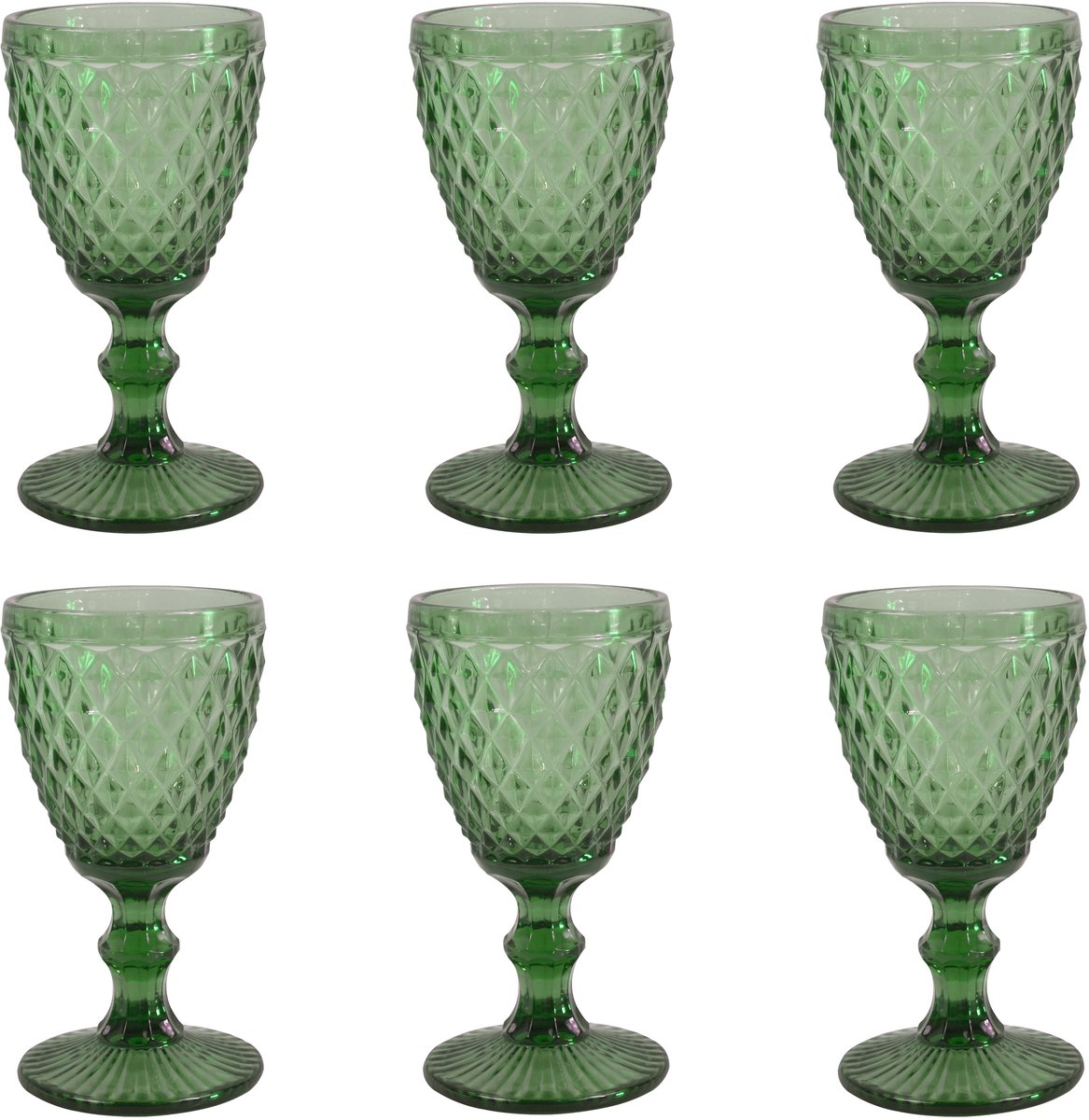 Medard de Noblat - Diamant - Weinglas 20 cl - Grün - 6 Stück