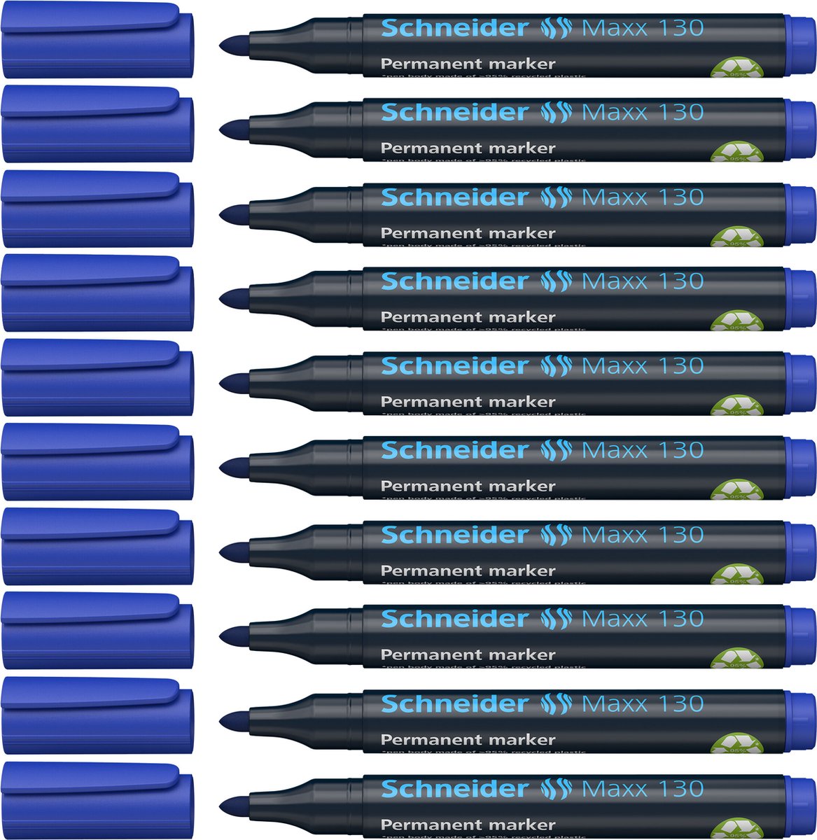 Schneider Schreibgeräte Schneider Permanentmarker - Maxx 130 - runde Spitze - Schreibfarbe blau - Box 10 Stück