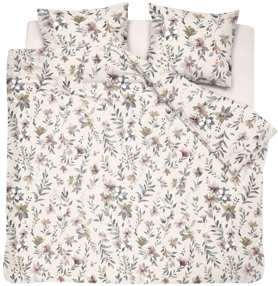 Cinderella dekbedovertrek botanica flanel - beige - 200x220