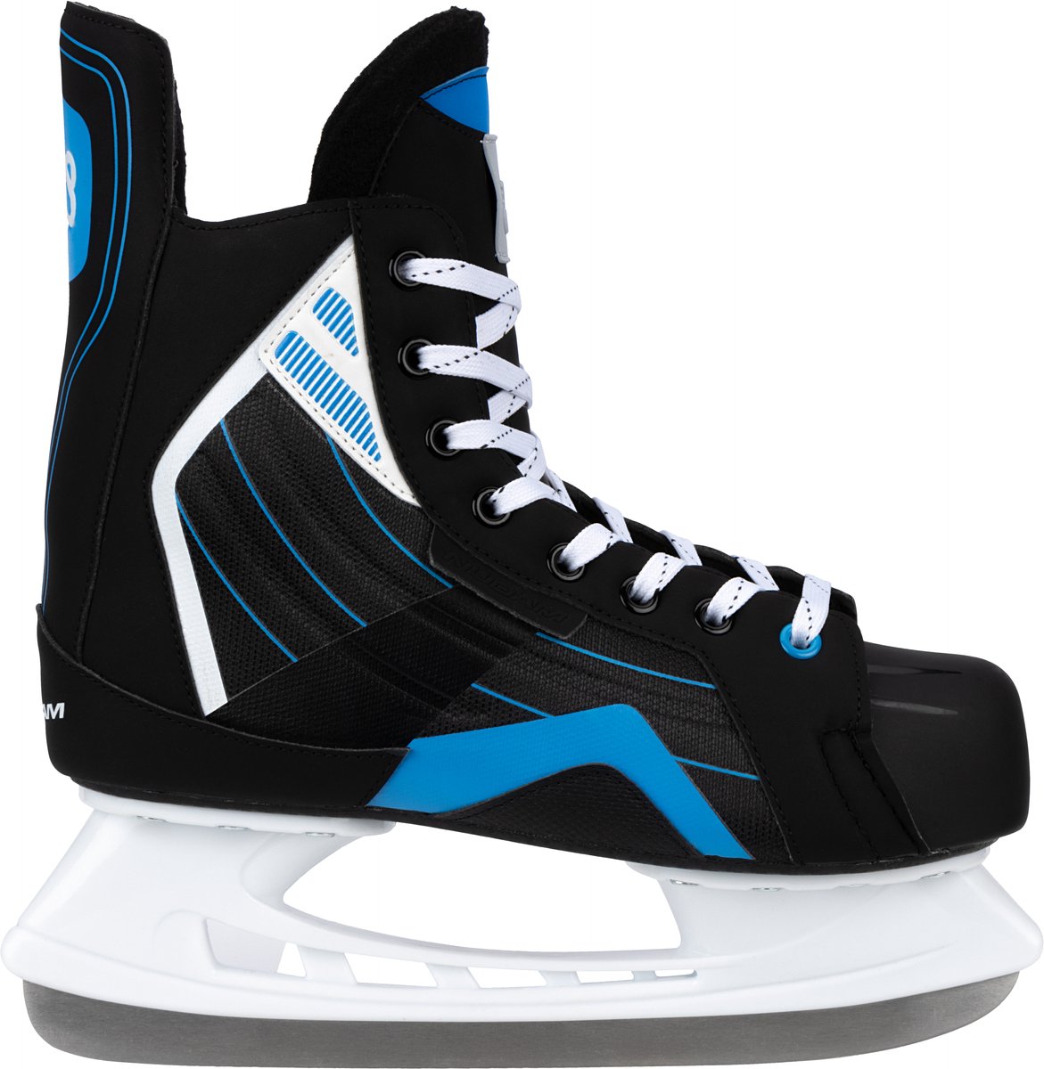 Nijdam ijshockeyschaats - verstelbaar - deluxe - zwart blauw - maat 39