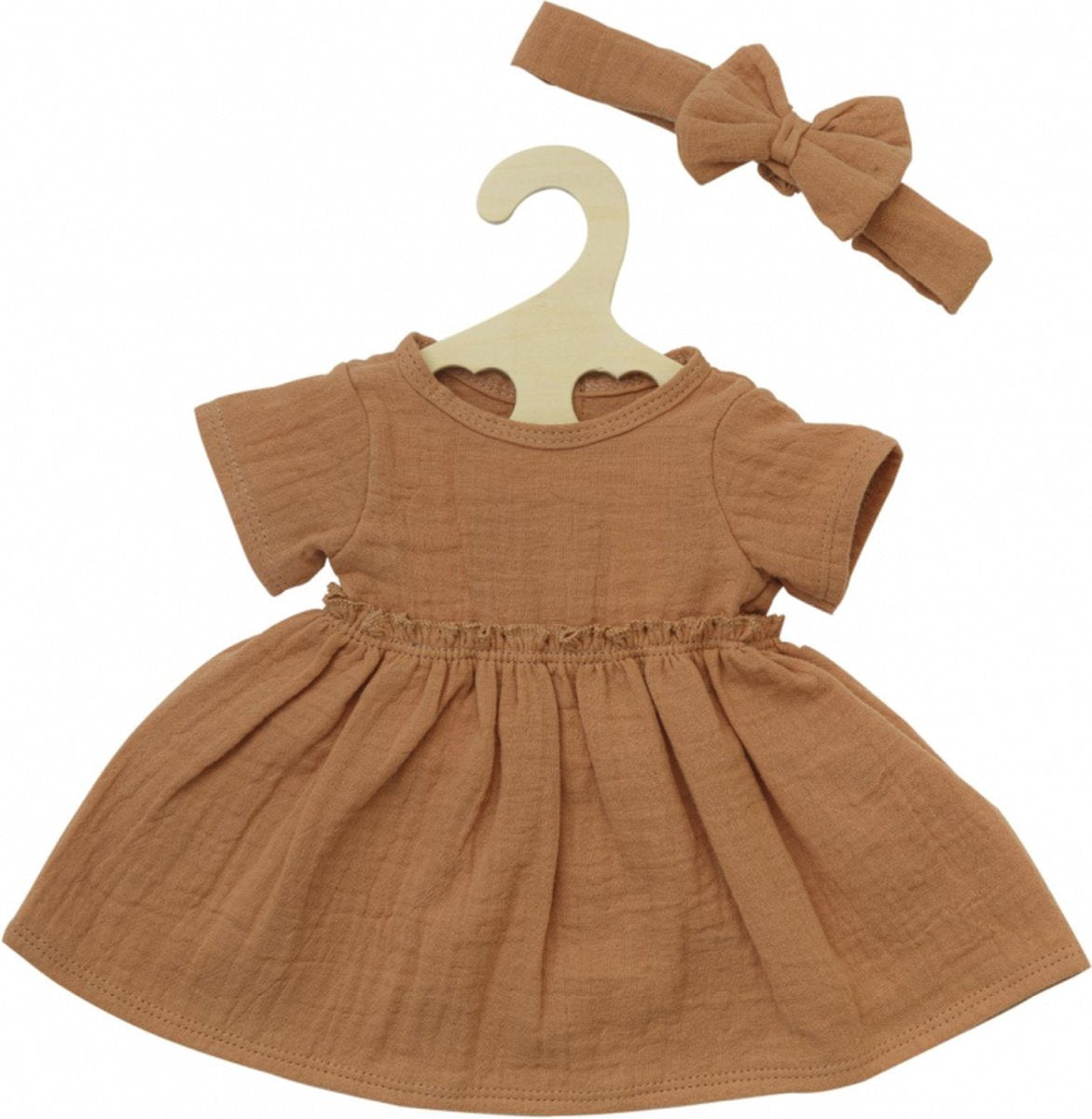 Heless Puppenkleid braun mit Rüschen, 35-45 cm