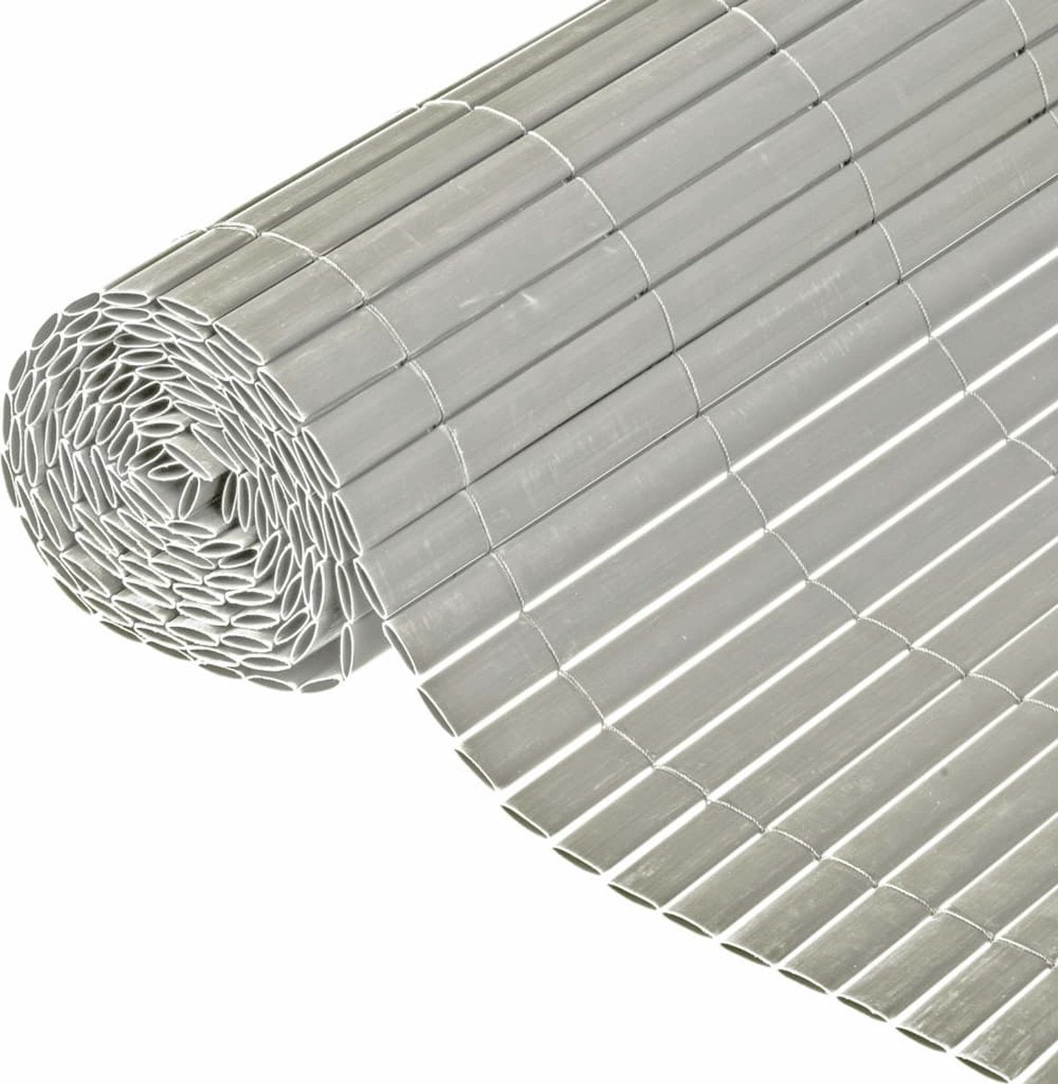 Natur - Gartenschirm - doppelseitig - 1,5 x 3m - PVC - grau - sehr gute Abschirmung