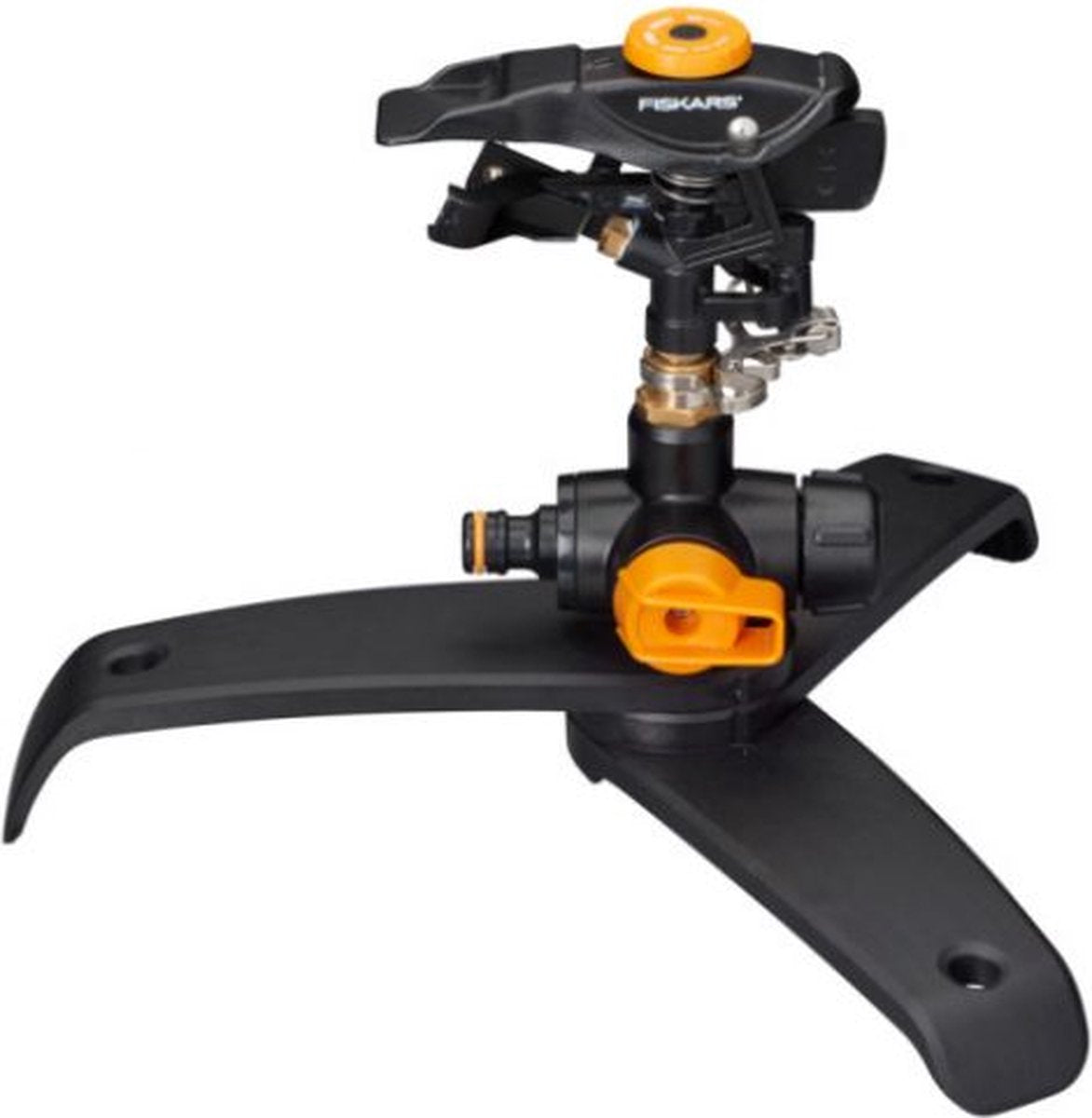 Fiskars-Sektorsprinkler auf Stativbasis ein- und ausschaltbar