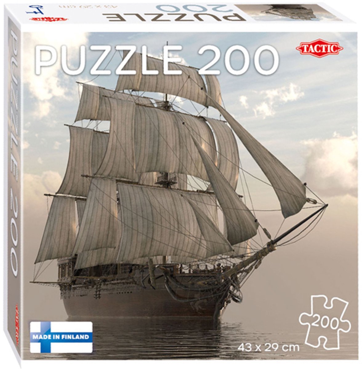 Taktisches Segelboot auf See – Puzzle – 200 Teile – ruhige Meereslandschaft mit Segelboot – elegantes und beruhigendes Design – hohe skandinavische Qualität