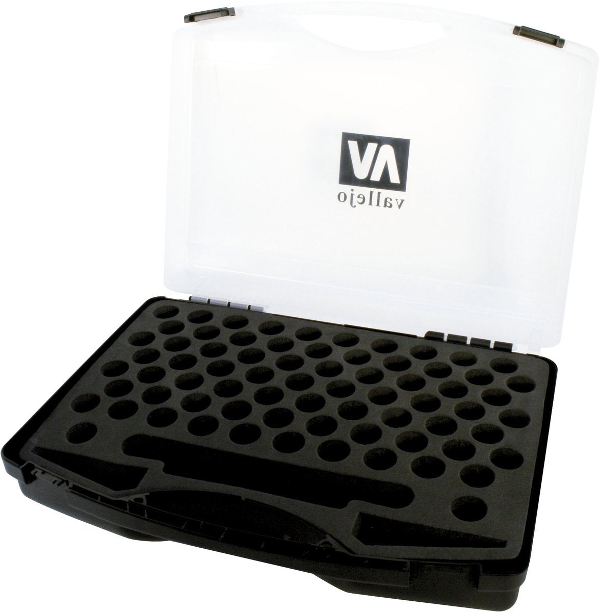 Vallejo Basic Hobbyartikel - 70098 Leerer Kunststoffkoffer mit Inlay mit 80 Plätzen für Farbflaschen von 17 bis 18 ml. Halterung