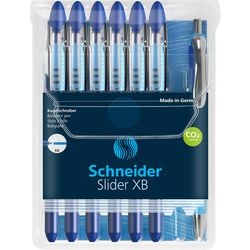 Schneider schrijfwaren schneider balpen - slider basic - xb - blauw - 6 stuks + 1x slider rave gratis - s-151277