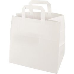 Draagtas papstar met handvat 250 x260x170mm kraftpapier wit