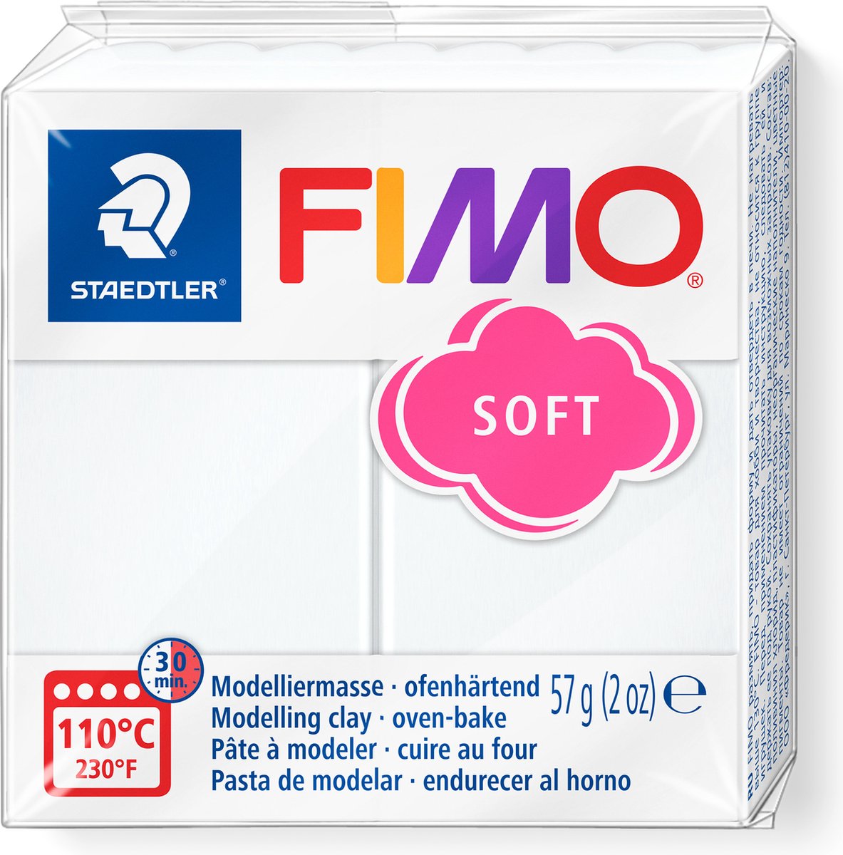 Fimo weiche ofenhärtende Modelliermasse – weiß – 57 g
