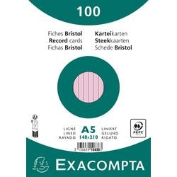 Indexkaarten exacompta 10838se roze papier