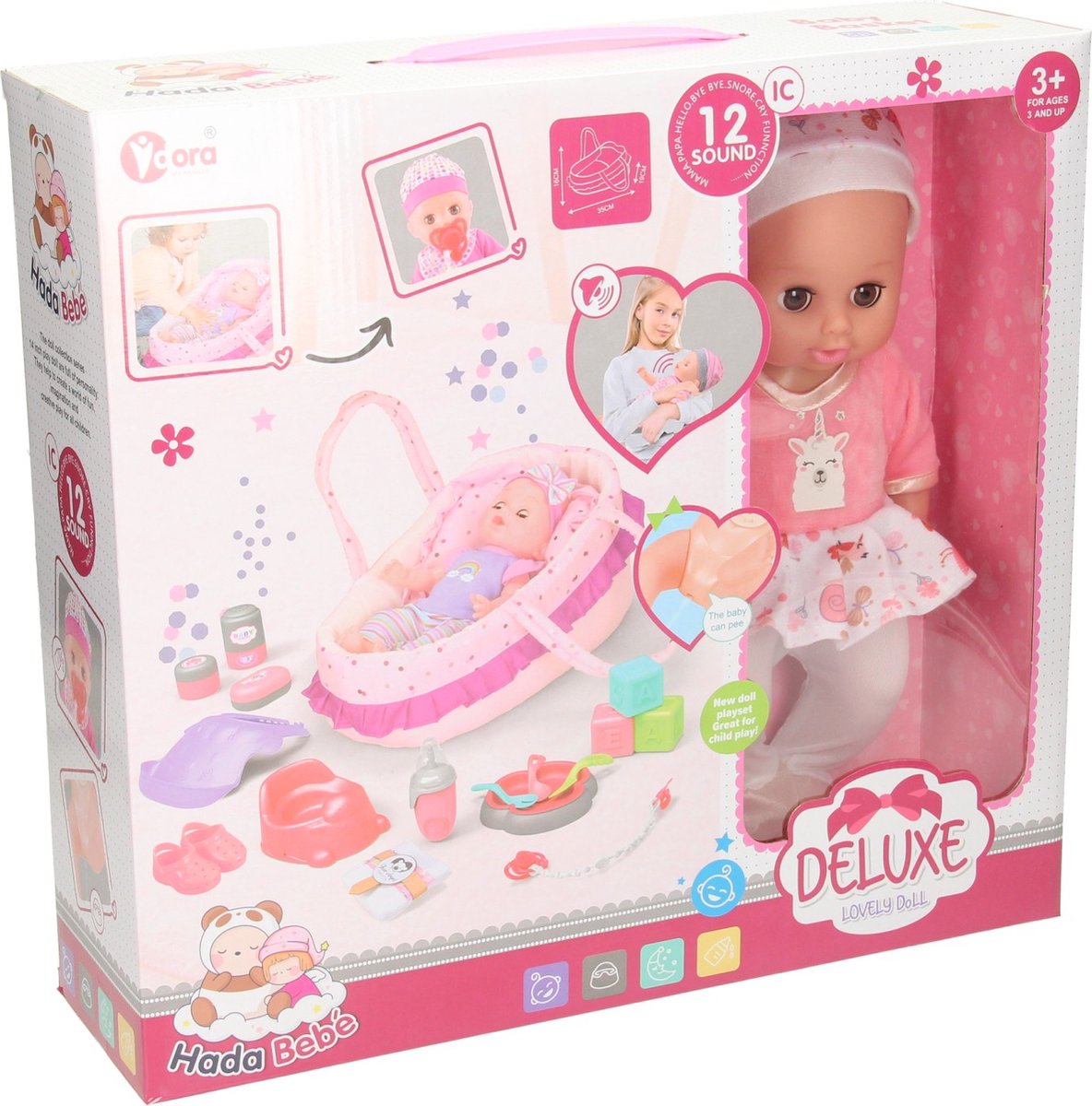 Lobbes speelgoed bv deluxe poppenset draagbed