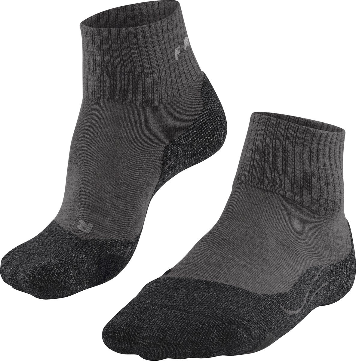 Falke tk2 wool short anti-blaar dik wol functioneel materiaal wandelsokken dames grijs - maat 37-38