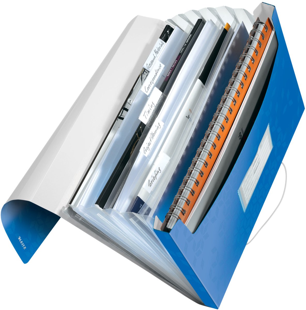 Leitz Wow Projektmappe PP – mit 6 Fächern – blau