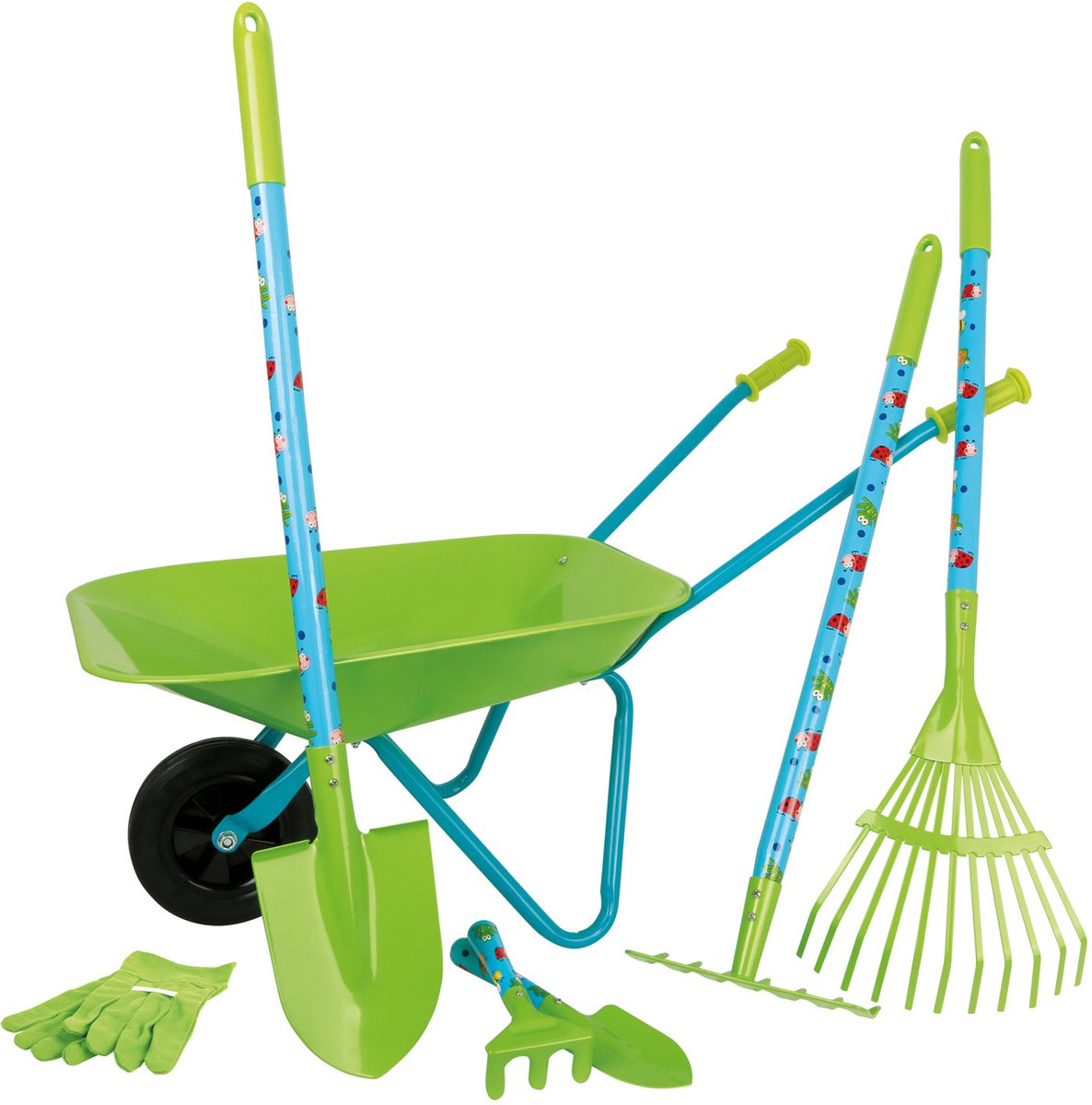 Kleiner Fuß - Gartenwerkzeuge mit Schubkarregrün, 8dlg.