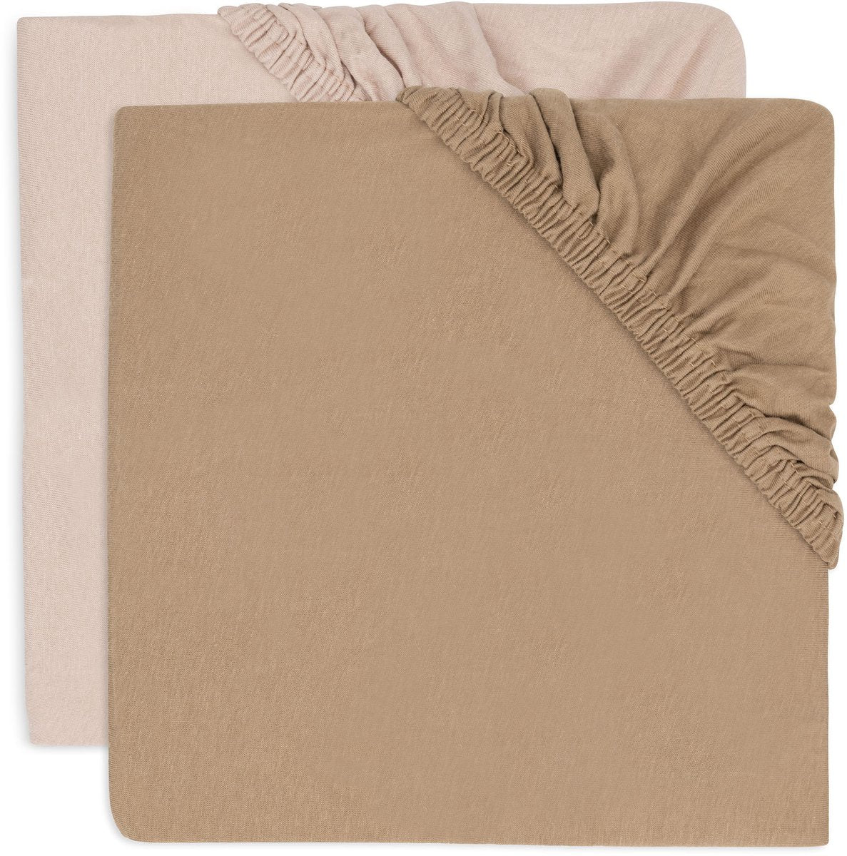 Jollein baby - hoeslaken wieg jersey 40 50x80 90cm - babybed - zacht katoen - 2 stuks - wild rose biscuit