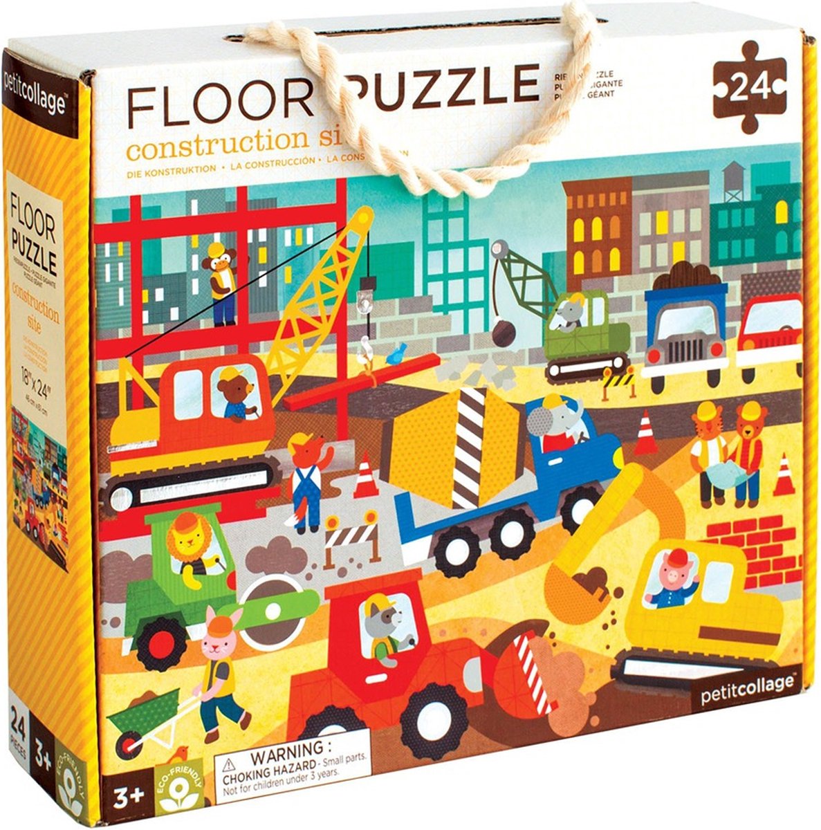 Petit Collage Wildwolf Bodenpuzzle Baustelle 24 Teile – ab 3 Jahren