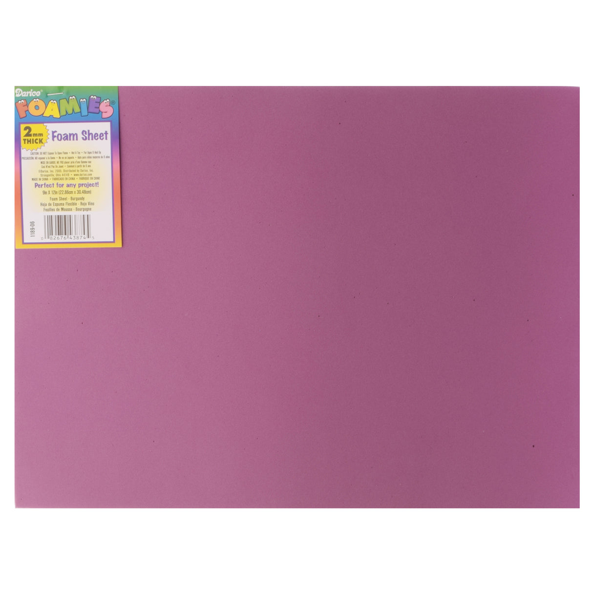Darice • Foamies-Schaumstoffplatte 2 mm, 22,5 x 30 cm, Burgunderrot