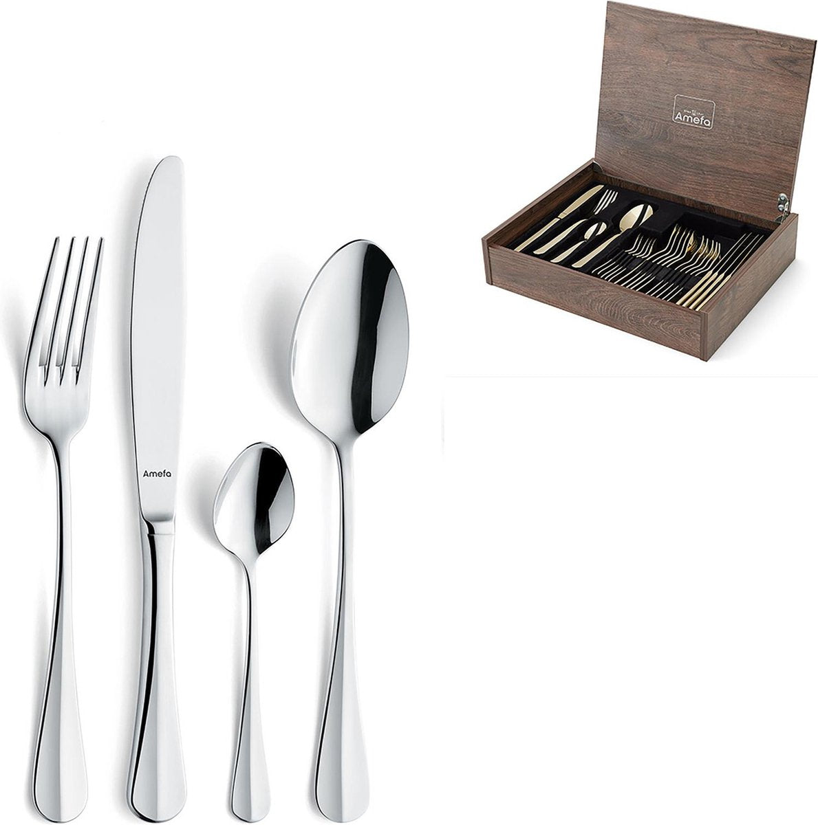Amefa Besteckset 24-teilig, Baguette, Luxus-Holzbox