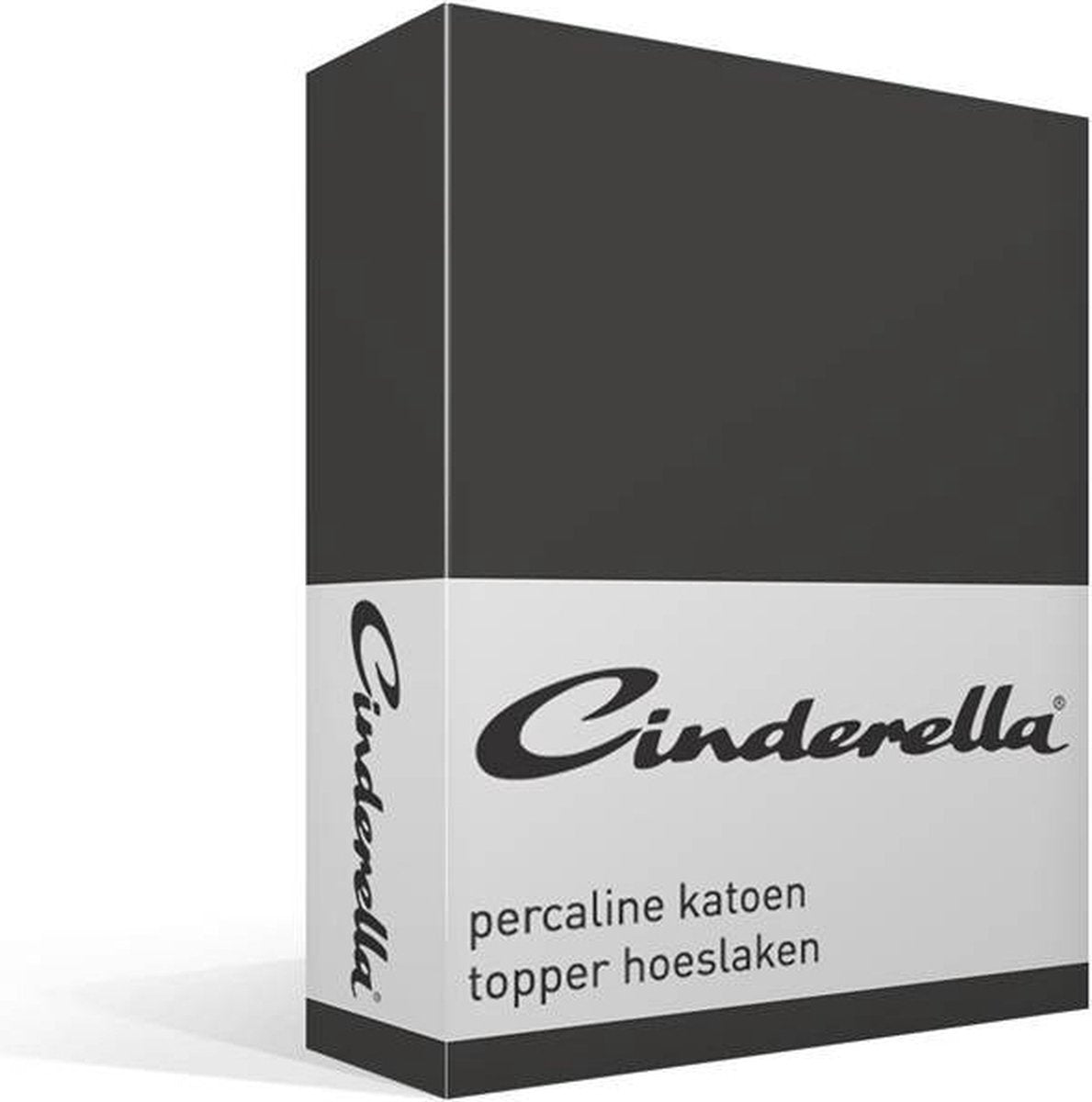 Cinderella weekend - topper hoeslaken - tot 15 cm matrashoogte - katoen - 200x200 cm - antraciet